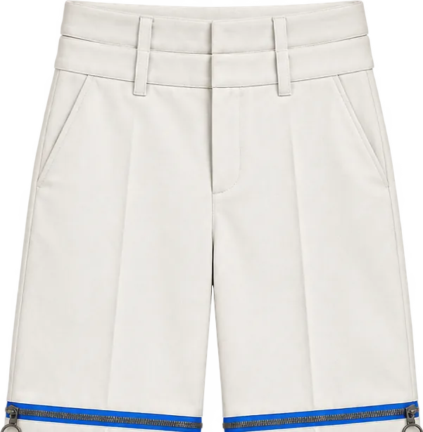 Tailored Crease Convertible, short length with the legs zipped off above the knee, laid flat