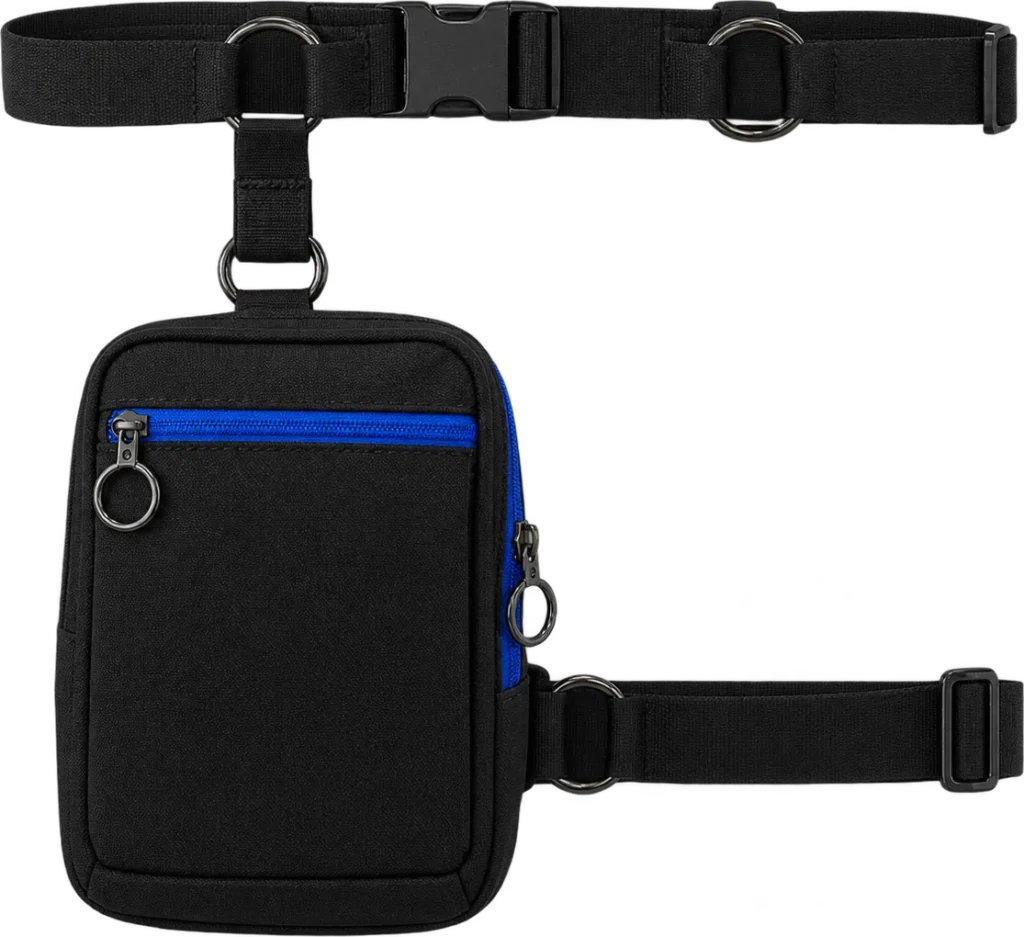 Thigh Strap Pouch, front, laid flat
