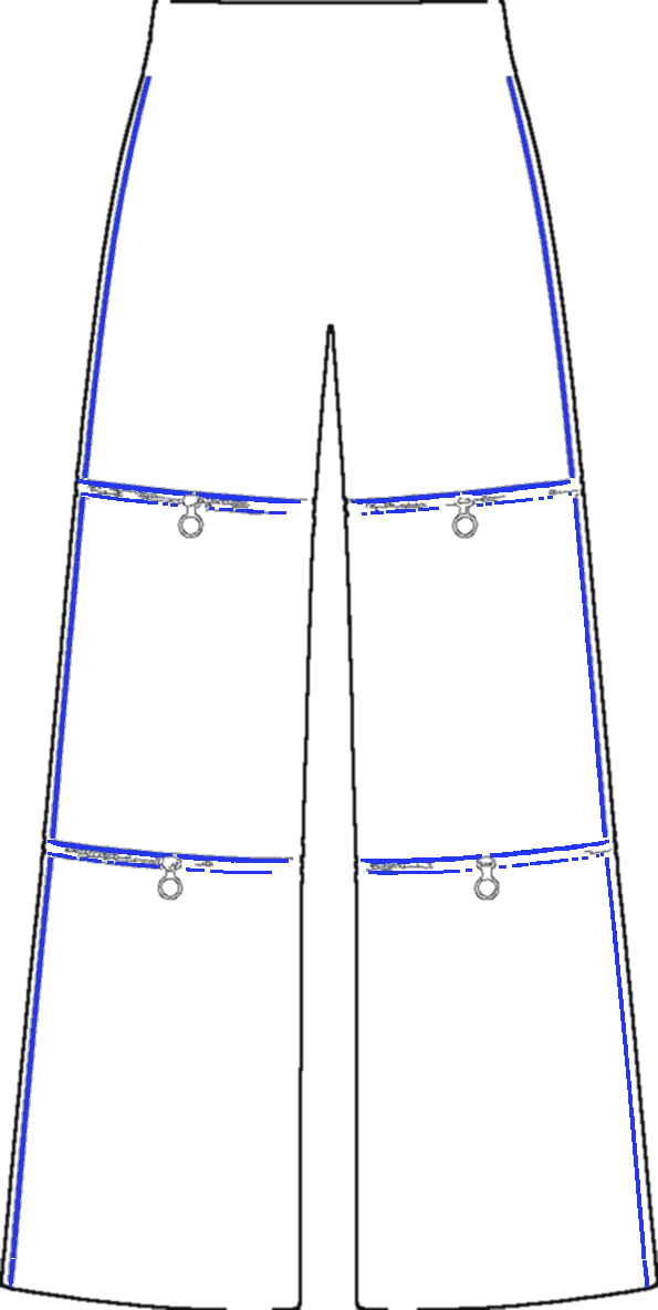 Track Convertible Trouser, technical line drawing