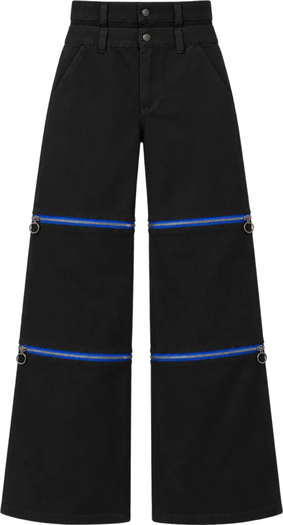 Tri-Length Canvas Wide Trouser, long length, laid flat