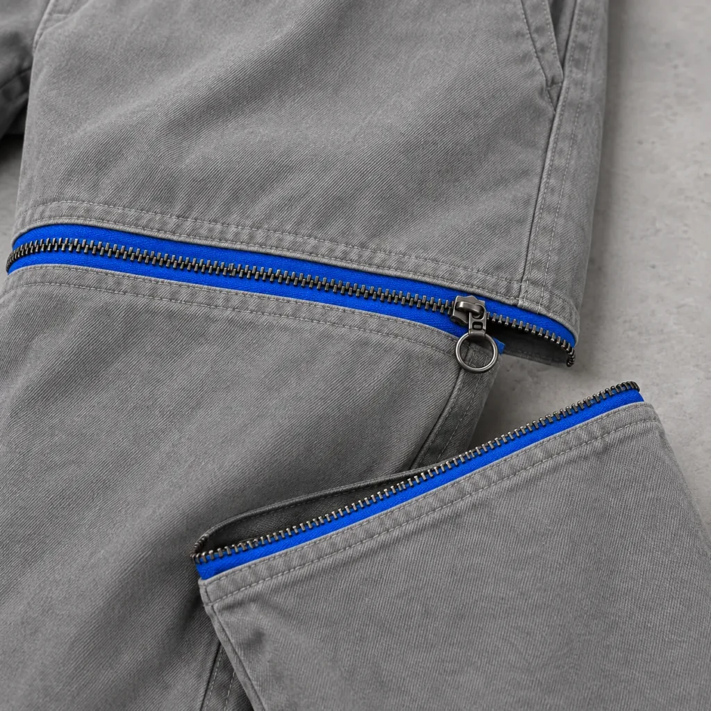 Tri-Length Twill Wide Trouser, hardware close-up