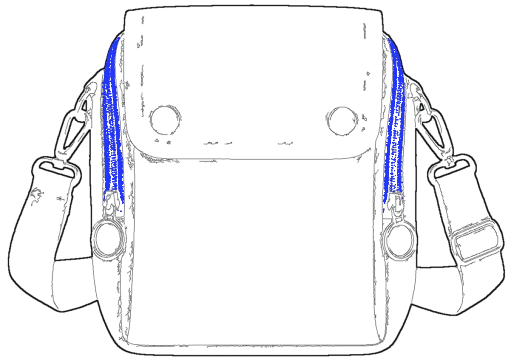 Utility Mini Bag, teknisk stregtegning