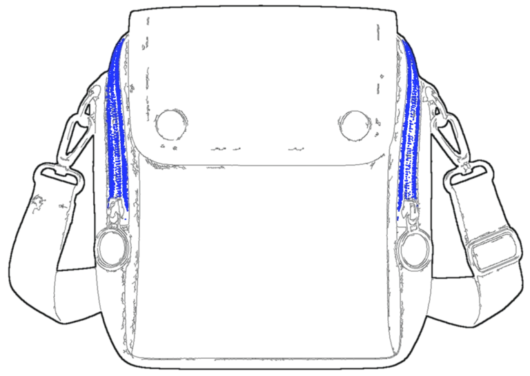 Utility Mini Bag, technical line drawing