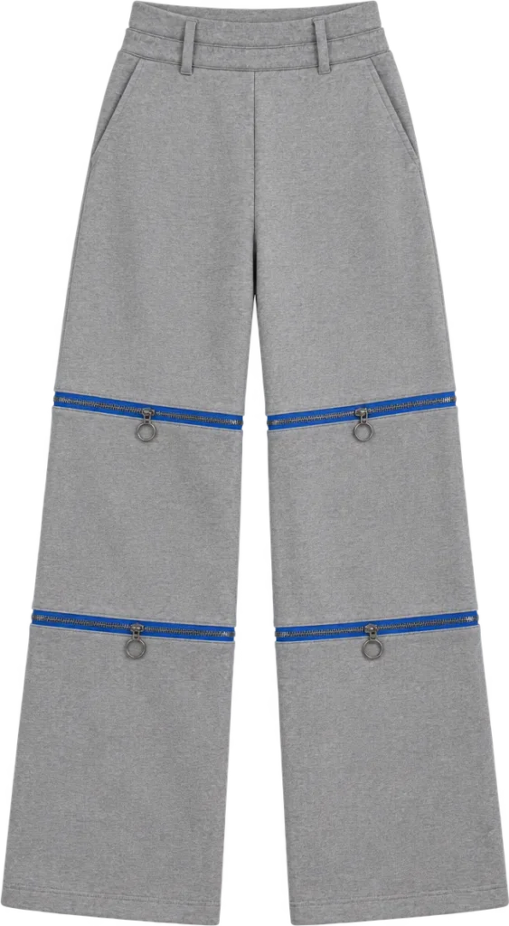 Wide Sweat Convertible Trouser, long length, laid flat