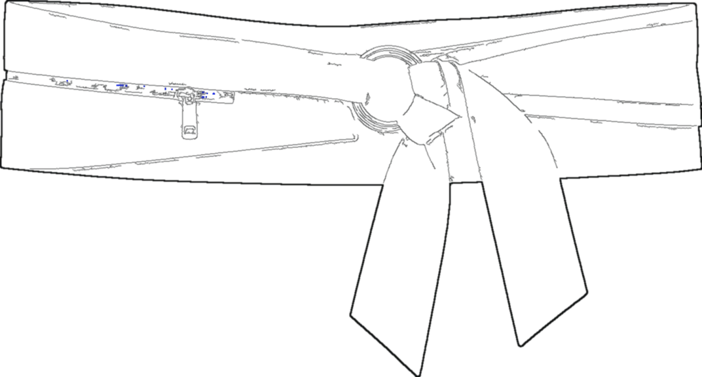 Wrap Waist Belt, technical line drawing