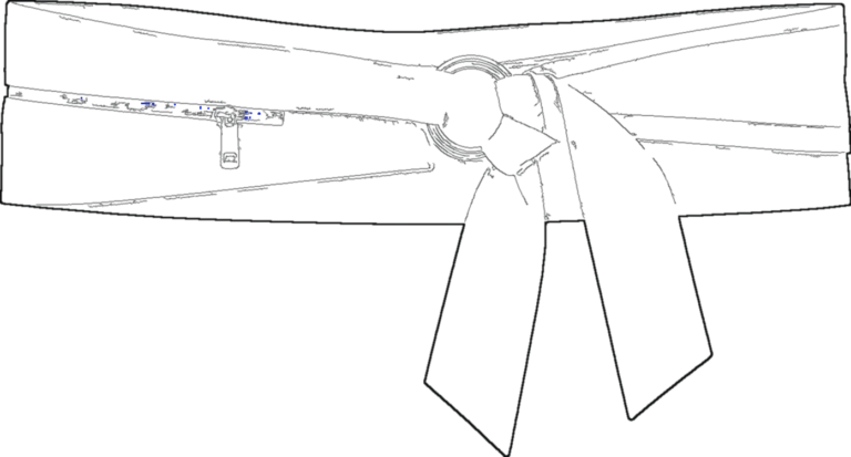 Wrap Waist Belt, technical line drawing