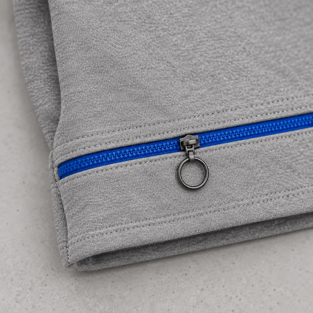 Zip-Hem Cropped Tee, hardware close-up