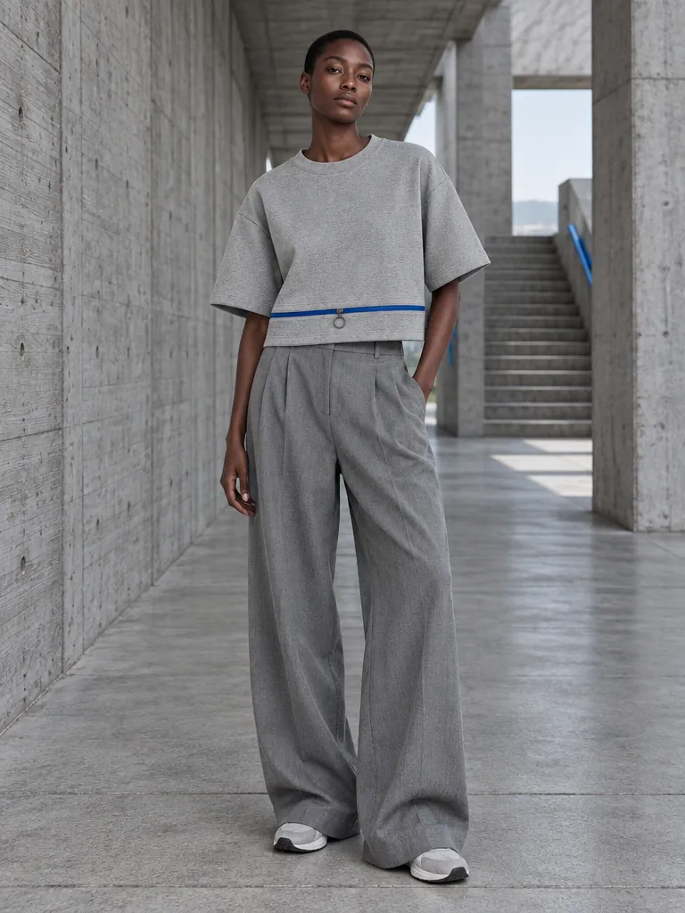 Zip-Hem Cropped Tee, worn