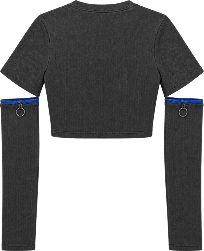 Zip-Sleeve Crop Top, back view